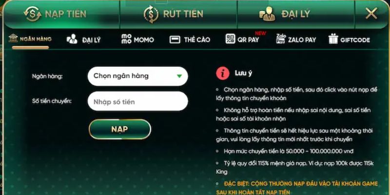 Thực hiện nạp ngân hàng biểu thức